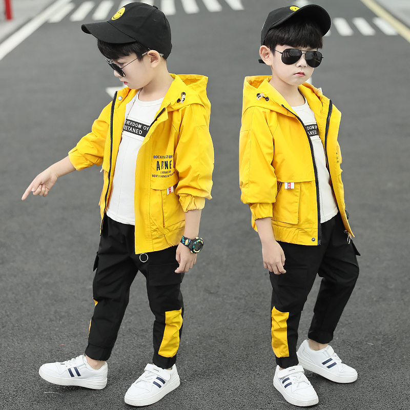 男童秋装套装三四五六七八九十岁 石生璞棉衣