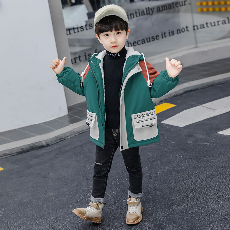 5加绒夹棉男童秋冬装3四6 9风衣 石生璞棉衣