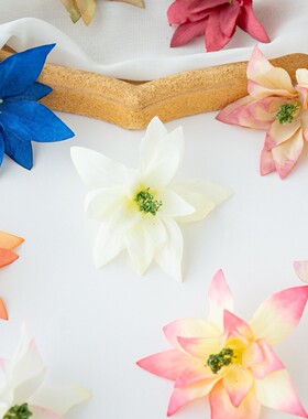 仿真白玉兰假花干花 DIY手工帽子头饰 家居装饰品 拍摄专用道具