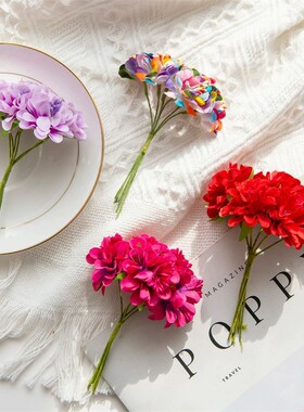 仿真花小把花束假花配饰剪贴花束花圈材料结婚绢花叶婚礼门面装饰