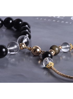 遇见你黑曜石相互吸引礼物手串