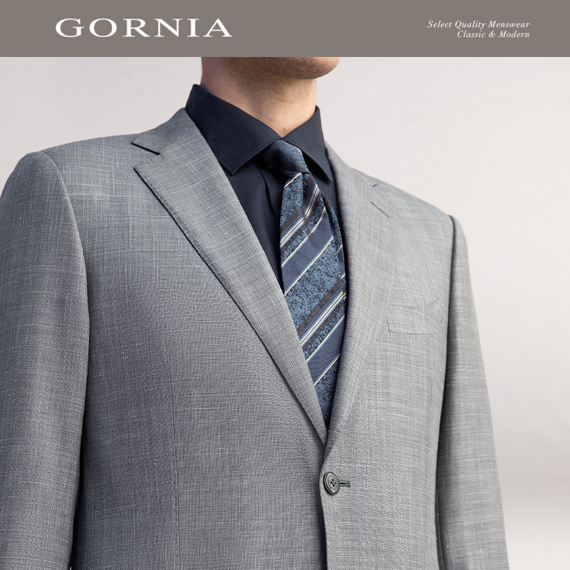 GORNIA/格罗尼雅男士西服上衣羊毛材质商务灰色中年西装男 - 图0
