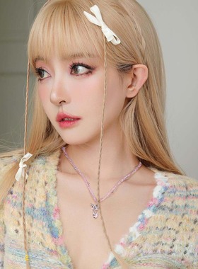 LUYUO甜美丝带芭蕾舞鞋项链夏季少女可爱简约百搭小众设计锁骨链