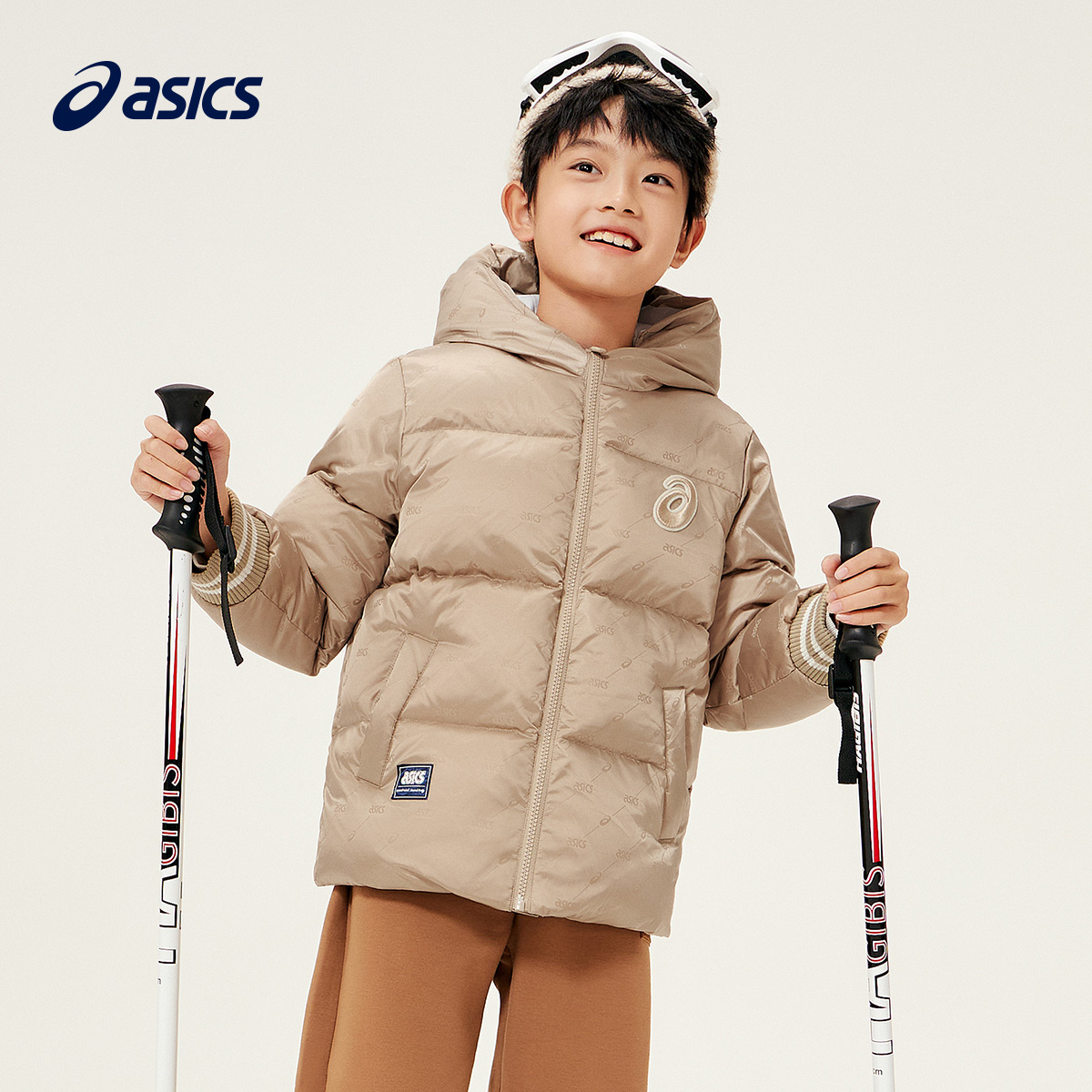 ASICS/亚瑟士童装羽绒服23年新冬季男女中大童加厚保暖羽绒服外套 - 图1