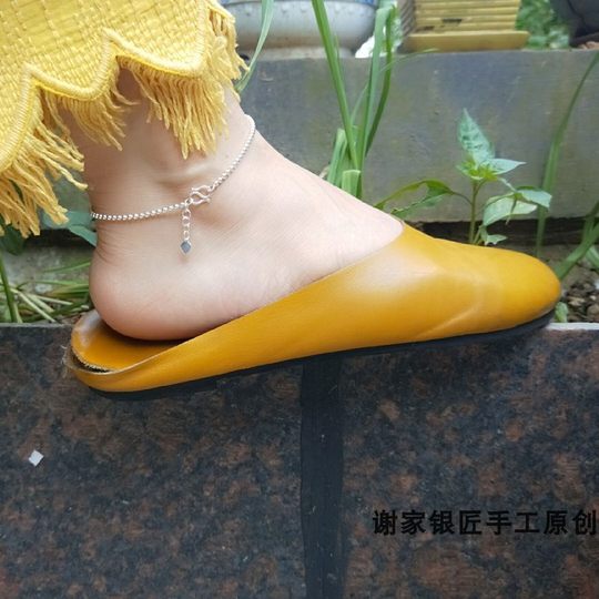 99 round bead anklet for women Japanese and Korean fashion simple 99 pure silver heart-shaped pendant forest style bestie anklet