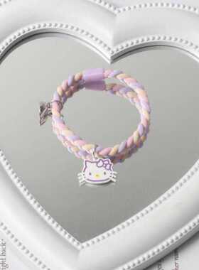 卡通猫咪磁吸情侣手链送男朋友