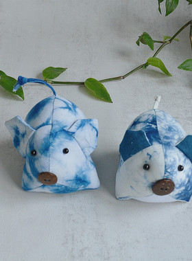 云南民族风手工扎染小猪手作文艺摆件布偶猪布艺小福猪儿童玩偶