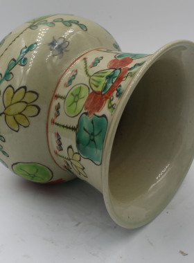 粉彩手绘摆件古董古玩