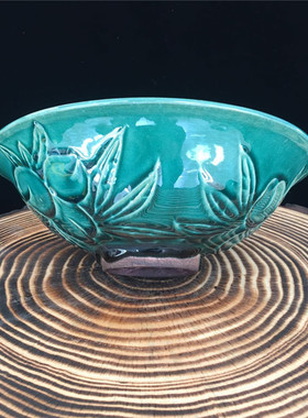 光绪绿釉瓷器古典风书房摆件包邮