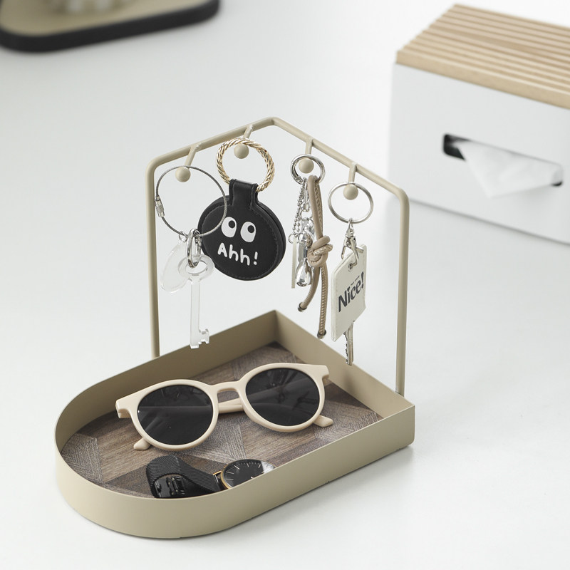 高级感钥匙收纳盒轻奢风钥匙盘入户玄关金属置物架桌面杂物整理架,淘宝优惠券,粉丝福利购,淘宝优惠卷