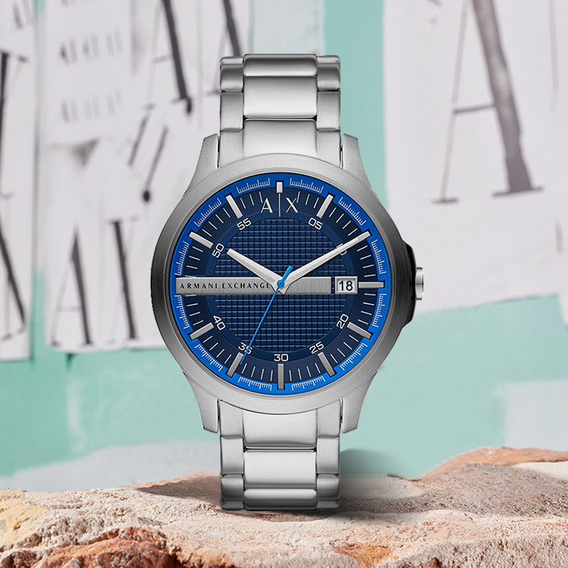 Armani手表男商务阿玛尼十大品牌简约情侣款腕表AX2408