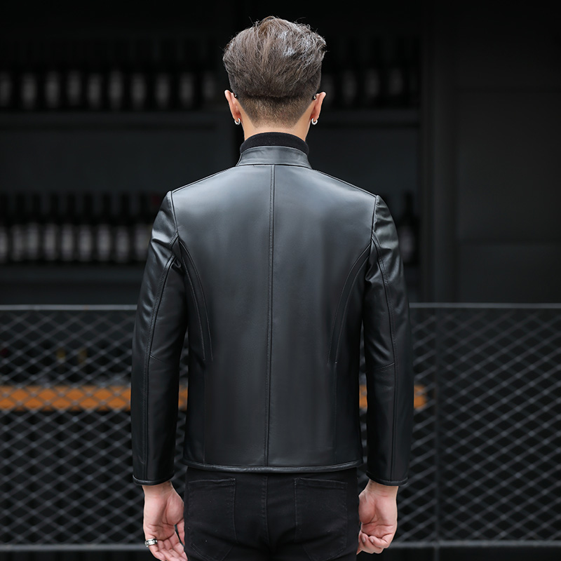 新款海宁真皮皮衣男士潮绵羊皮夹克 丹威奴皮衣