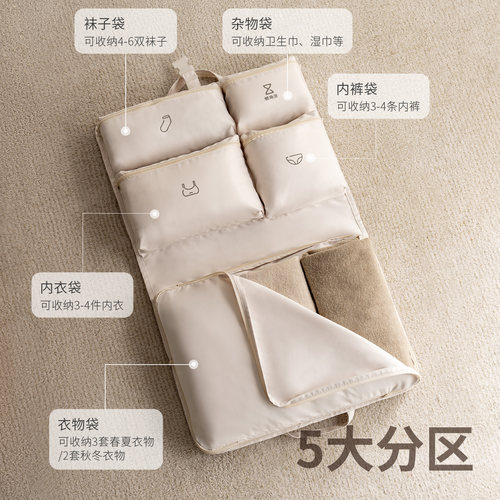 懒角落旅行收纳袋行李箱衣物整理包衣服压缩束口内衣裤便携分装袋 - 图0