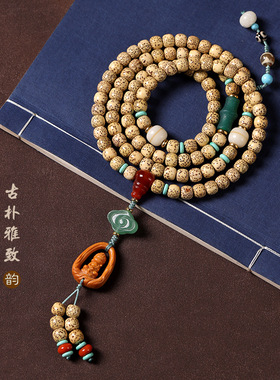 海南黄金籽星月菩提桶珠无相佛手串藏式文玩长款毛衣链盘玩手持批