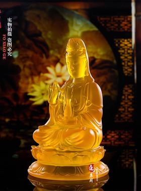 精品工艺水琉璃观音菩萨佛像家中供奉居家佛堂装饰工艺品摆件包邮