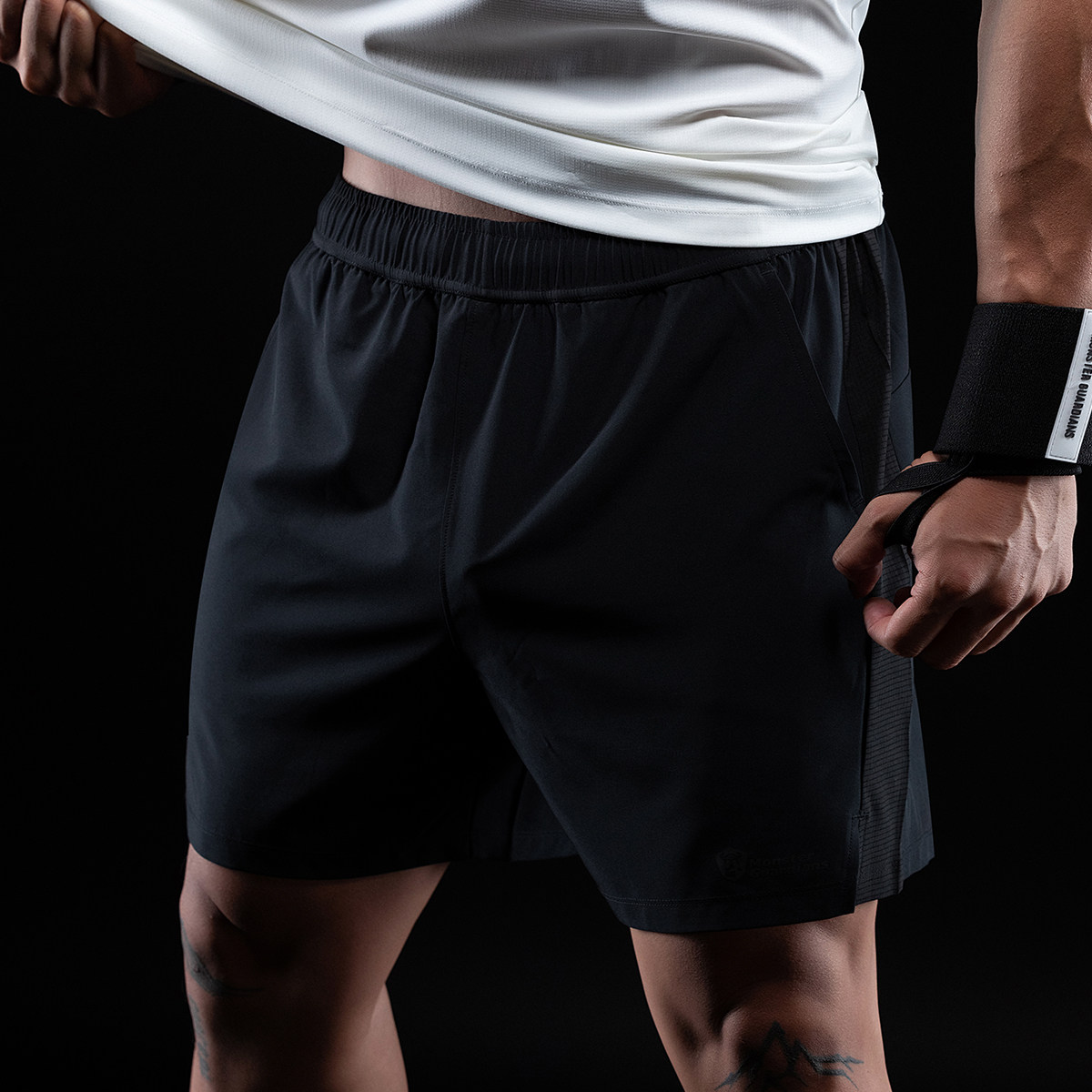 Monster Guardians速干轻量运动短裤男子排汗透气健身训练四分裤,淘宝优惠券,粉丝福利购,淘宝优惠卷