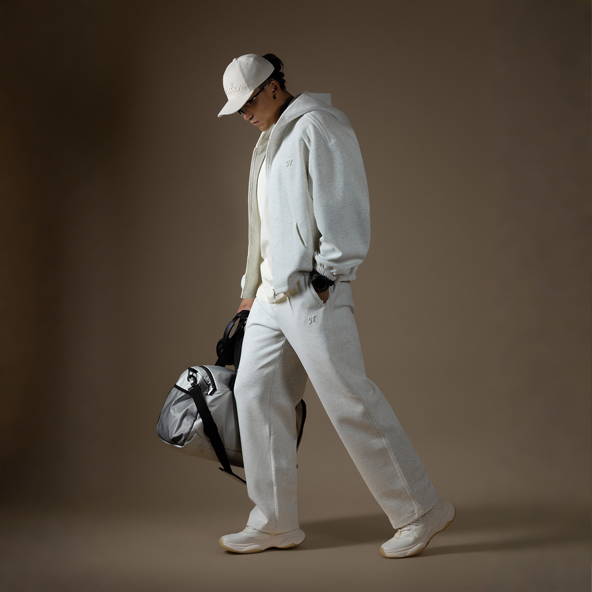 Monster Guardians N系列男子薄款针织连帽运动休闲卫衣长裤套装 - 图3