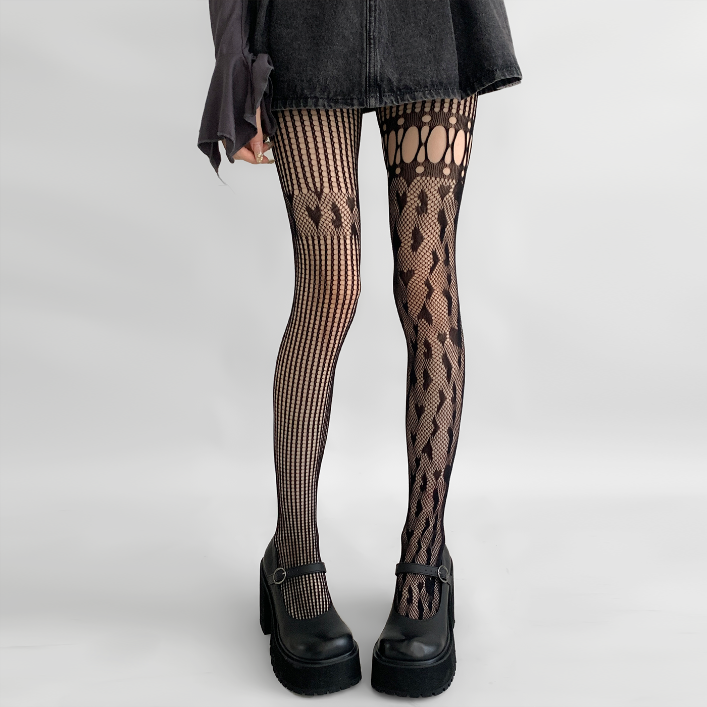 夜间教习室蕾丝丝袜亚文化辣妹ab款黑丝渔网袜子女夏季黑色连裤袜,淘宝优惠券,粉丝福利购,淘宝优惠卷