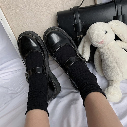 夜间教习室白色中筒袜女春秋款天鹅绒卷边袜子女jk丝袜黑色冰冰袜 - 图2