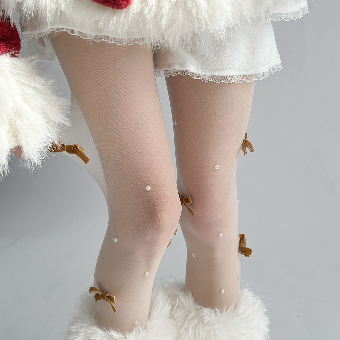 【鹦鹉梨推荐】夜间教习室蝴蝶结丝袜洛丽塔珍珠超薄夏季纯欲白丝,淘宝优惠券,粉丝福利购,淘宝优惠卷