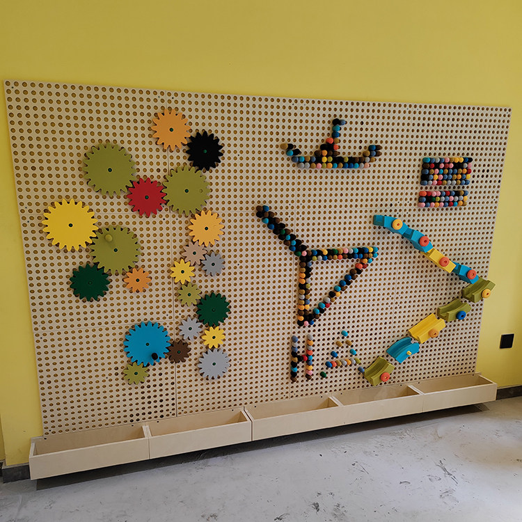 Kindergarten building block wall mushroom nails