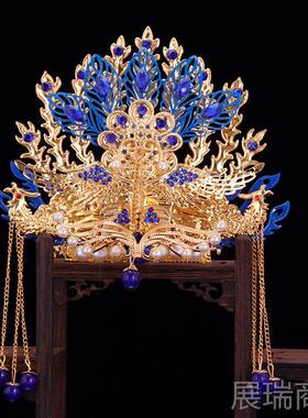 高档黑妈妈泰山奶奶王母娘娘凤冠观音神明佛子像帽神帽像三帽冠头