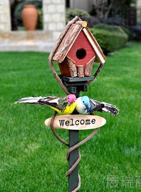 高档户外庭院意花园插牌地插别墅欢迎坪牌草阳造台景创布置装饰摆