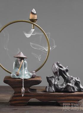 高档创意中式陶瓷卉家绿植装居饰品厅现代玄关花摆件办公室桌客面