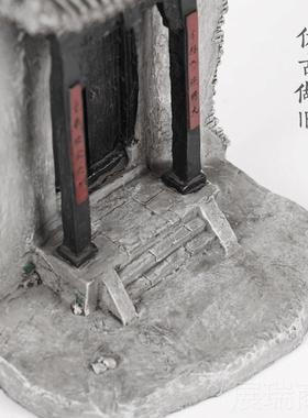 高档创意山西特色门楼建型筑模品中式古典桌面饰摆件微观造装景报
