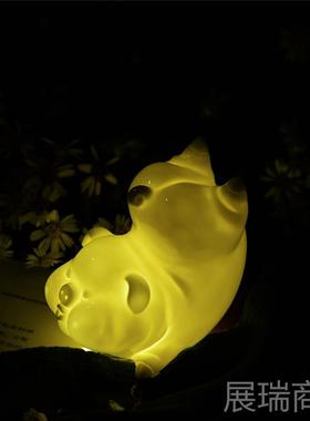 高档居德化白瓷工十艺品二生肖摆招财茶件宠猪陶瓷动物家装小饰品