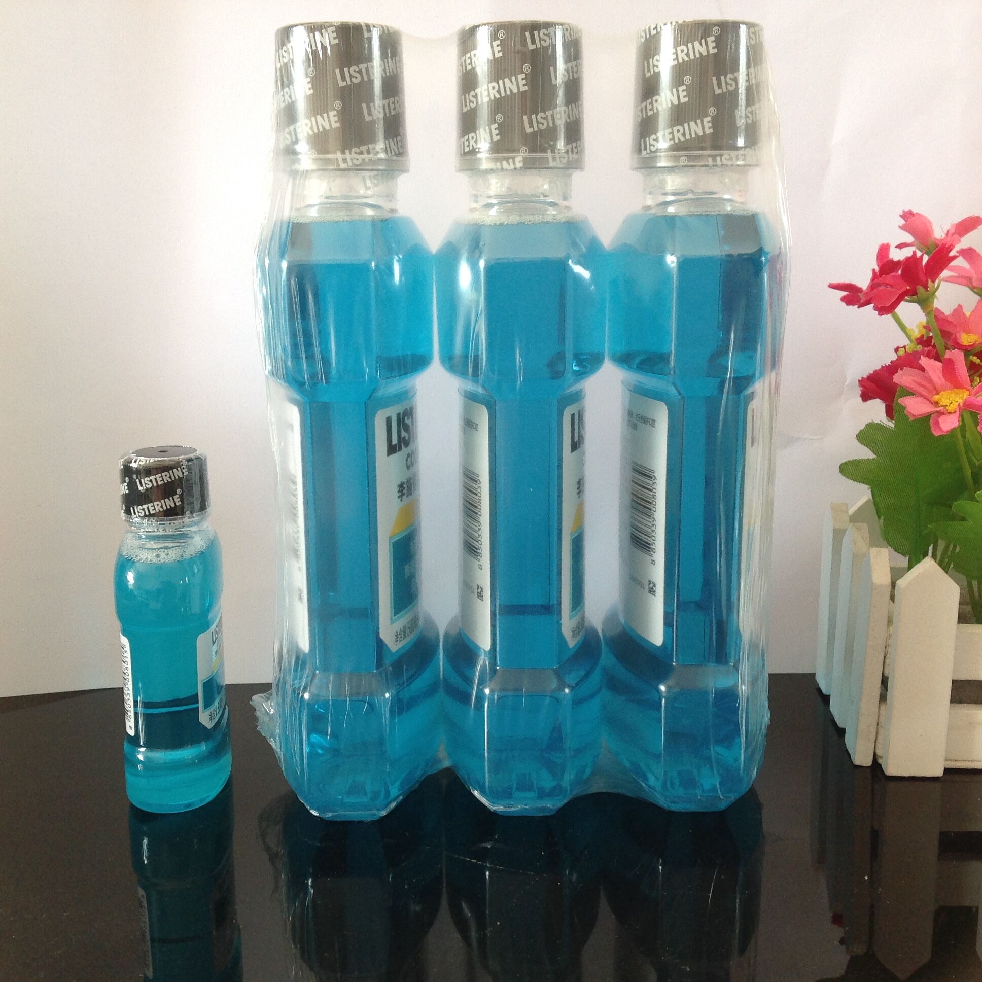 李施德林漱口水冰蓝劲爽500ml *3瓶送旅行装100ml 正品包邮 - 图1