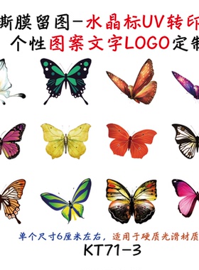 撕膜留图花卉蝴蝶水晶标转印贴