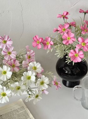 ins波斯菊格桑仿真花韩系家居摆件装饰假花茶几餐桌橱窗花艺布置