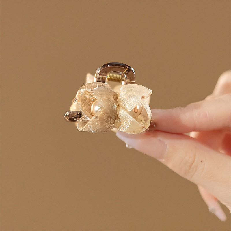 日韩新款花朵半扎发发夹抓夹女新款高端小号刘海夹子头饰发抓发卡,淘宝优惠券,粉丝福利购,淘宝优惠卷