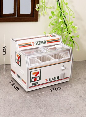711微缩卧式小冰柜冰箱贴可开灯迷你冰箱家饰软装搭配套装玩具