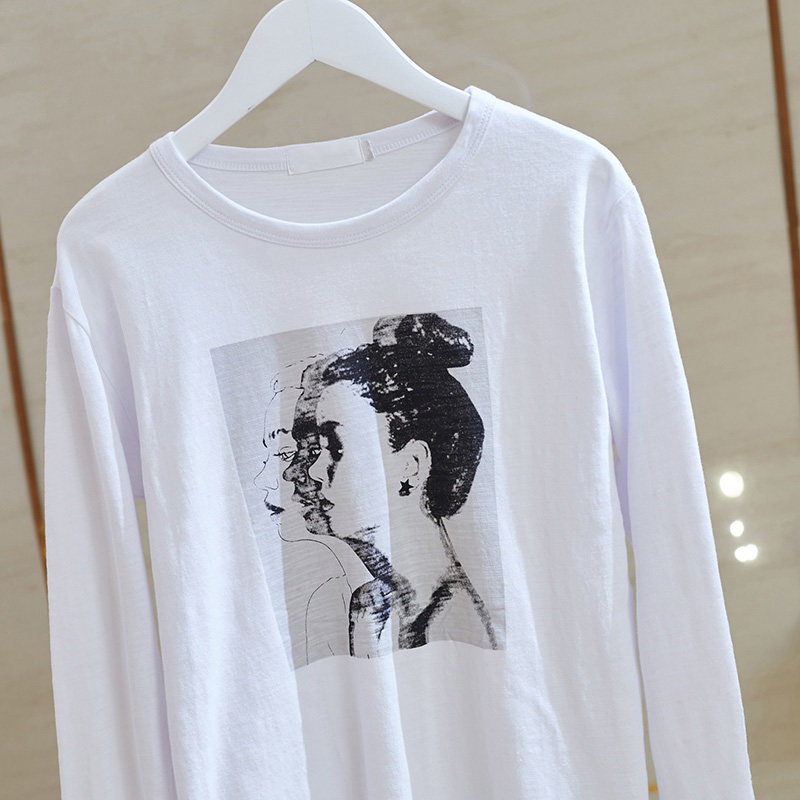 竹节棉t恤长袖2020秋装冬季打底衫 韩简娜T恤