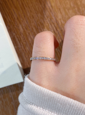 18K玫瑰金满钻叠戴尾戒