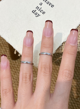 18K玫瑰金色素圈小拇指骨节戒指