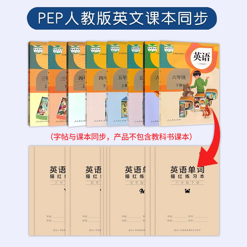 人教版英语PEP课本教材同步字帖3年级起点手写体小学生单词描红练字帖三年级上下册26个英文字母儿童临摹斜体英文练字本四五六年级 - 图0