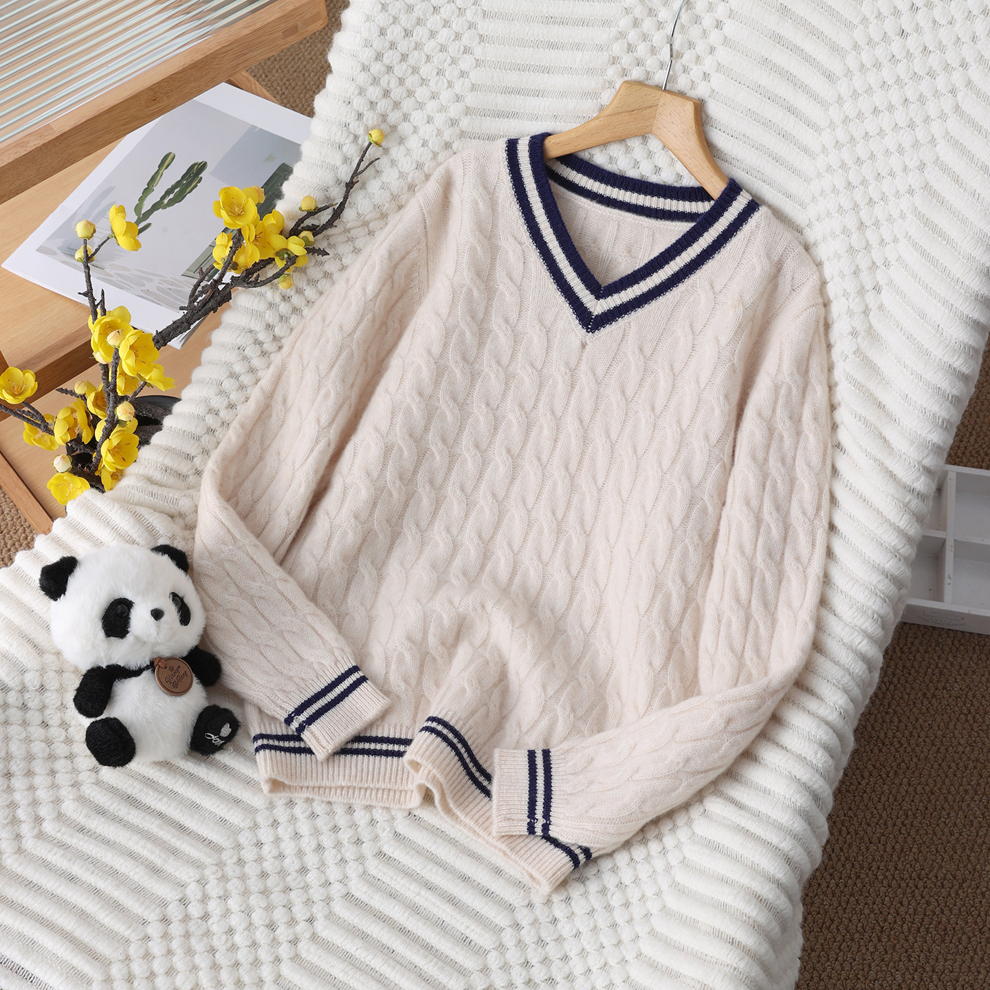 冬季100%羊毛衫儿童V领加厚毛衣男全羊毛针织打底衫保暖中大童装,淘宝优惠券,粉丝福利购,淘宝优惠卷