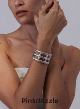 pinkdrizzle水中花火纹理手镯气质小众简约设计感女手环设计师款