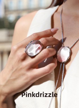 女原创设计清澈戒指可调节