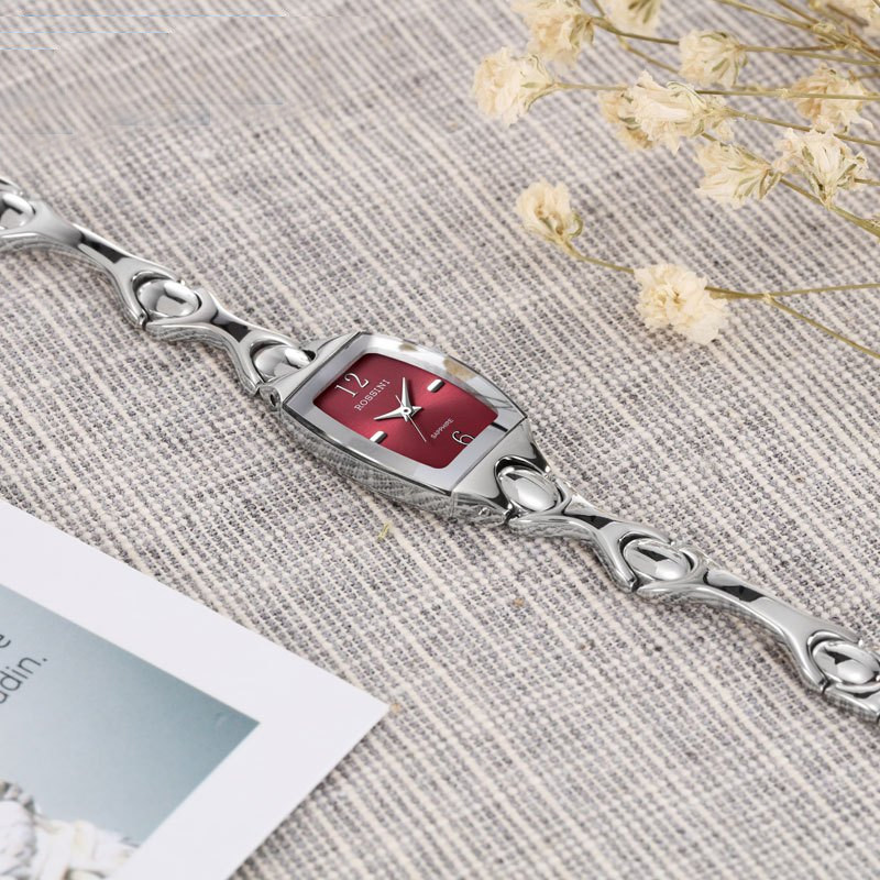 罗西尼手表女小表盘石英表简约小巧女表手链表方形女士手表1260