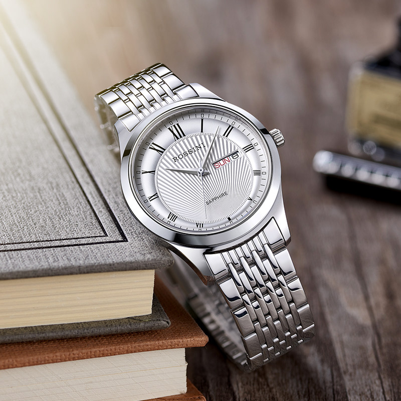 罗西尼手表男商务钢带防水石英表钨钢时尚潮流男士手表腕表6573