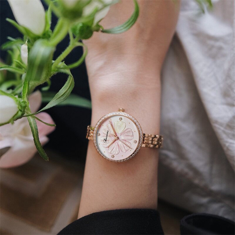 罗西尼女3d浮雕彩妆ins风国潮女 罗西尼珠海国产腕表