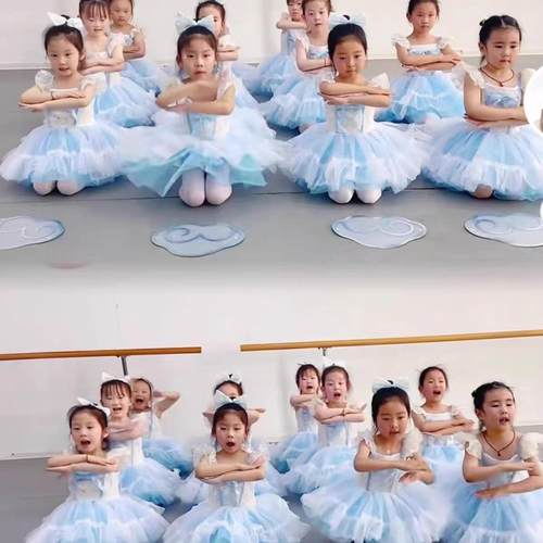 幼儿园舞蹈表演服我有一个梦想儿童蓬蓬裙演出服女童芭蕾舞蹈纱裙 - 图3