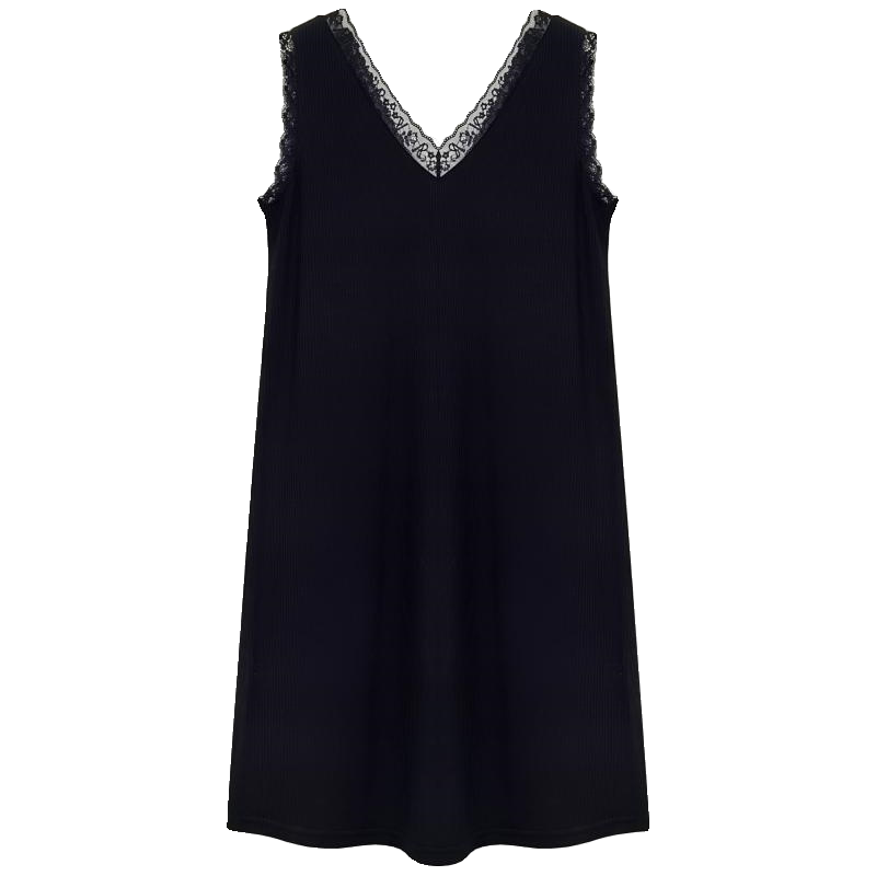 特大码300斤背心长裙女蕾丝拼接双V领夏季胖妹妹性感无袖家居睡裙,淘宝优惠券,粉丝福利购,淘宝优惠卷