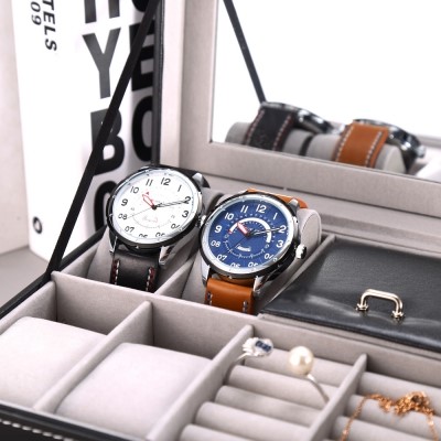 8Watch Display PU Leather Box Jewelry Case Storage Organizer - 图2