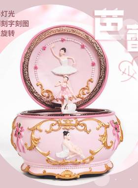 七彩发光旋转跳舞芭蕾女孩音乐盒
