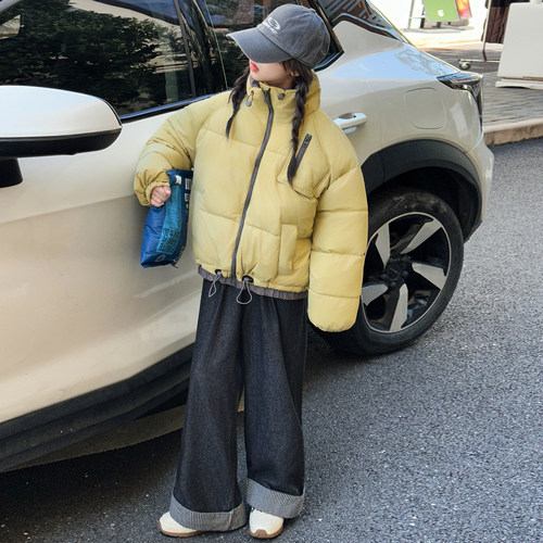 女童棉衣冬装2025新款儿童洋气羽绒棉服女大童冬季加厚超好看棉袄 - 图0